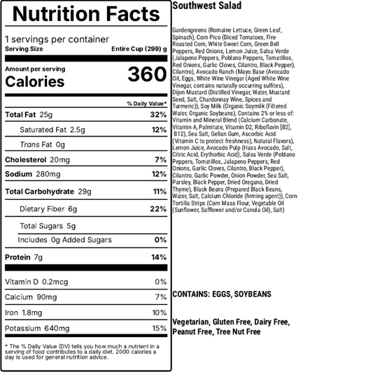 Nutrition info for Southwest Salad
