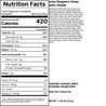 Nutrition facts label for Asian Chopped w/ Honey Garlic Chicken