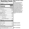 Nutrition facts label for Italian Pasta Bowl with Smoked Salami