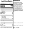 Nutrition facts label for a Mediterranean salad, showing calories, macronutrients, and ingredients.