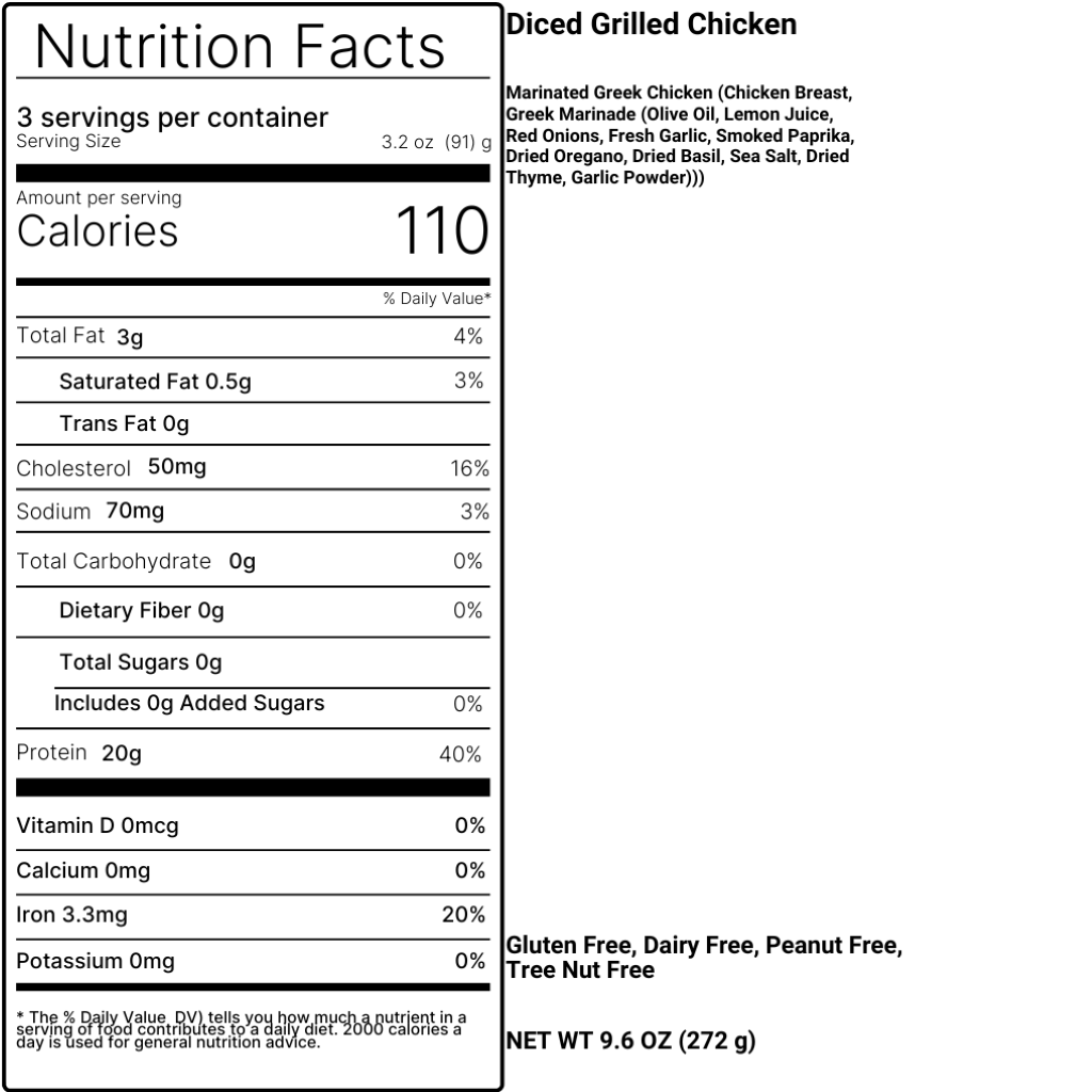 Diced Grilled Chicken