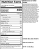 Nutrition facts label for a product with detailed information on calories, macronutrients, and ingredients.
