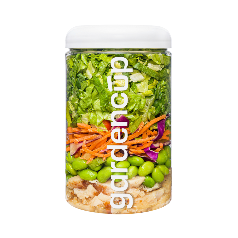 Asian chopped with honey garlic chicken salad, fresh ready to eat