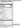 Nutrition facts label for strawberries on a white background