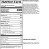 Nutrition facts label for a product with detailed information on calories, macronutrients, and ingredients.
